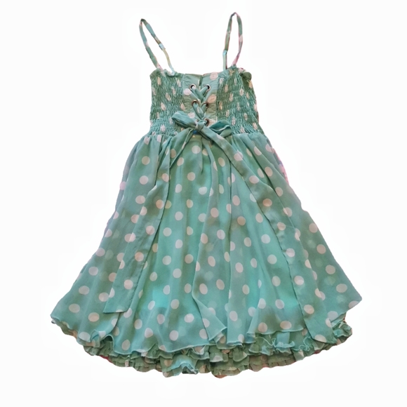 Green polka dot mini dress - Picture 6 of 9